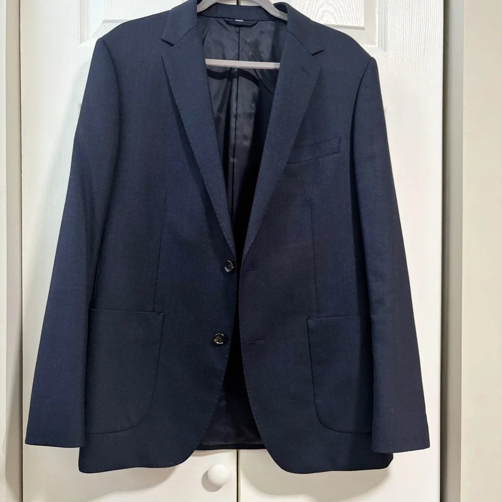 Bonobos Mens Standard Fit Lanificio Comero Wool Blazer Navy Blue 40R